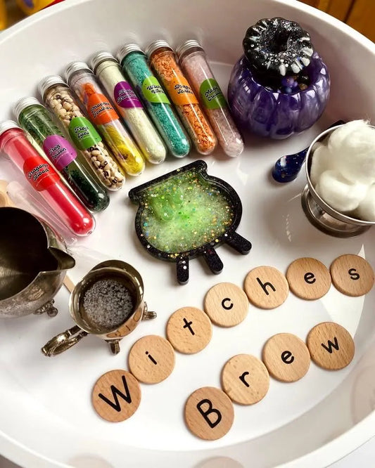 Little Dreamers Lab: Witches & Wizards Rainbow Potion Kit | Sensory Play for Kids | Halloween Tuff Tray & Mud Kitchen Activity
