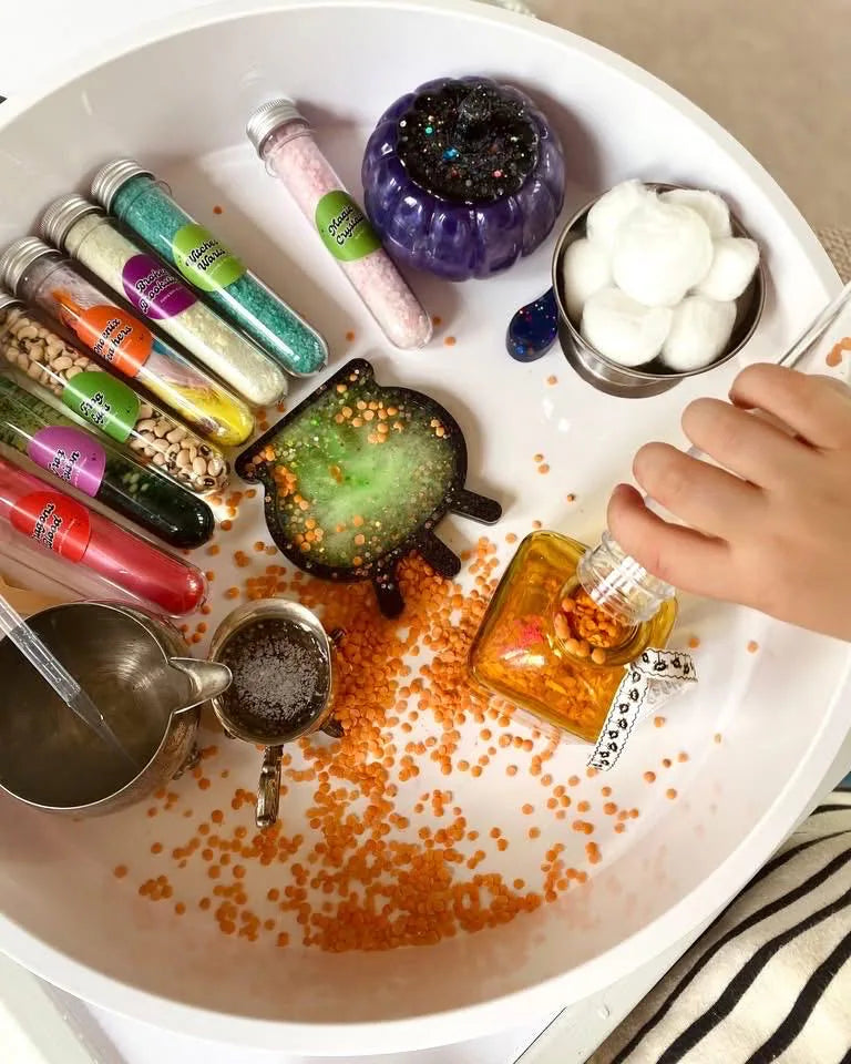 Little Dreamers Lab: Witches & Wizards Rainbow Potion Kit | Sensory Play for Kids | Halloween Tuff Tray & Mud Kitchen Activity